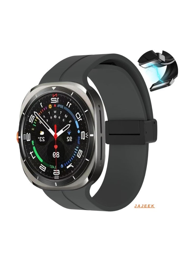 JAJEEK Magnetic Band Compatible with Samsung Galaxy Watch 7 Ultra 2024 – D-Buckle Silicone Sports Strap, No Gap Magnetic Replacement Band for Men & Women - Image 1