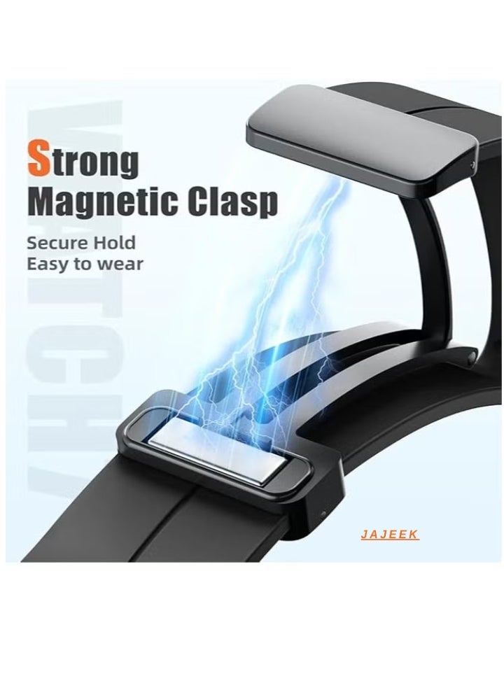 JAJEEK Magnetic Band Compatible with Samsung Galaxy Watch 7 Ultra 2024 – D-Buckle Silicone Sports Strap, No Gap Magnetic Replacement Band for Men & Women - Image 2