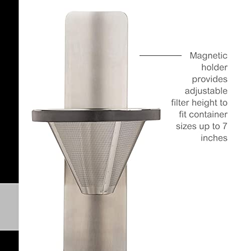 AdHoc Mr. Brew Pour-Over Coffee Maker - Double-Walled Stainless Steel Filter for Full Coffee Flavor - Coffee Accessory for Pour-Over Coffee - Magnetic Holder for Paper Coffee Filters - Image 3