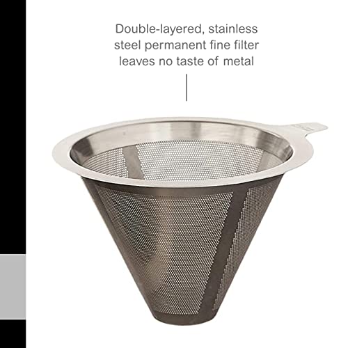 AdHoc Mr. Brew Pour-Over Coffee Maker - Double-Walled Stainless Steel Filter for Full Coffee Flavor - Coffee Accessory for Pour-Over Coffee - Magnetic Holder for Paper Coffee Filters - Image 4