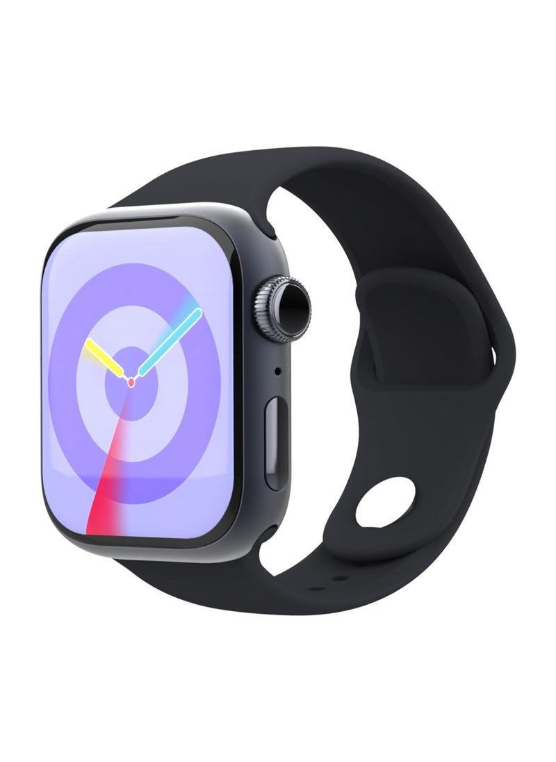ELTRAZONE GS9 Mini Smartwatch Black – 1.75 Inches AMOLED Display with Always-On Screen | Raise to Awake Feature | Advanced Health Tracking & Multi-Sport Modes | 1GB Storage | Stylish, Durable Fitness Watch for Men & Women  - Image 1