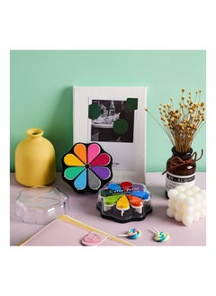 KASTWAVE 2 Boxes Stamp Ink Pad Petal Shape Craft Ink Pad Stamps Partner DIY Color, Finger Ink Stamp Pads for Kids, Rainbow Rubber Ink Pad for Card Making, Scrapbook, Painting  - Image 5