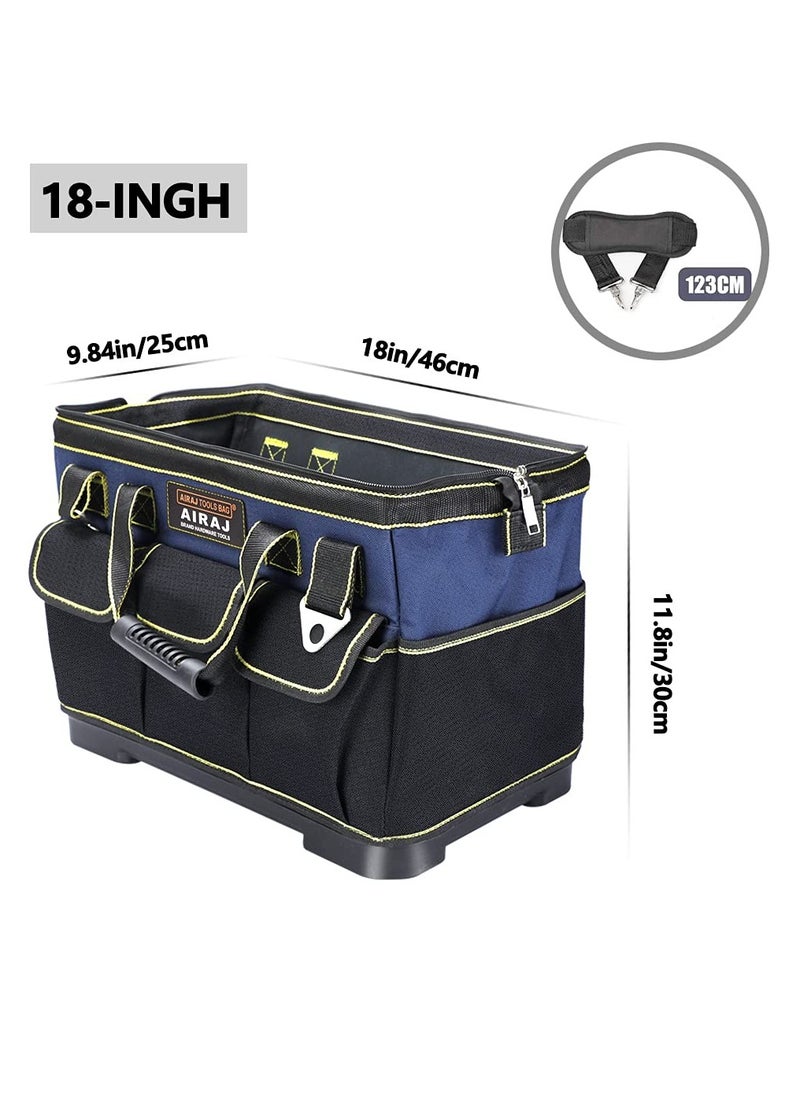 Generic - Airaj 18 Inch Tool Bag, Double Waterproof Fabric Large Tool Bag with Soft Padded Handle and Adjustable Shoulder Strap, Canvas Tool Bag Heavy Duty - Image 1