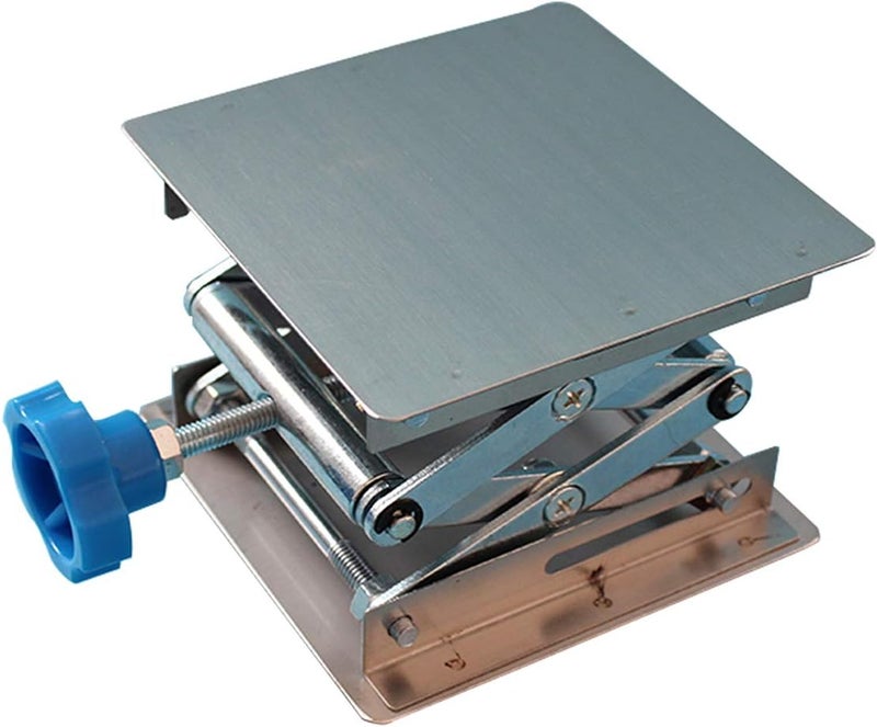 AHBLQD Stainless Steel Lab Jack Stand Table Lift Laboratory Mini Scissor Lift Jack 4" x 4" - Image 1