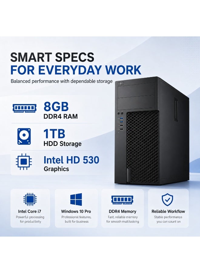 محطة عمل تاور 3620 معالج إنتل كور i7 رام 8 جيجابايت هاردسك 1 تيرابايت ويندوز 10 برو - Image 4