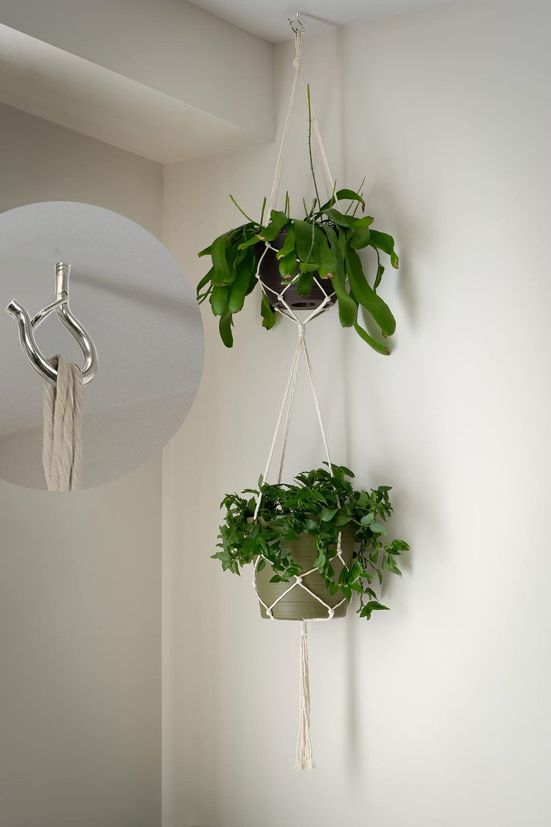 Plusroc 20 Pack Stainless Steel Hooks For Hanging Christmas Xmas String Lights Outdoor Plants 2.2 Inch Silver Cup Hooks Screw In Ceiling Hooks Eye Hook Q-Hanger Wall Mount Ceiling Mount - Image 5