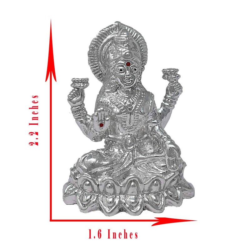 PRD CARATCAFE Carat Cafe Maa Laxmi Lakshmi Ma Idol Pure Silver 999 StatueBIS Hallmark Certified for Puja Temple Good Luck Gift Home Decor NET WT 20 GMS 22 x 16 Inch - Image 3