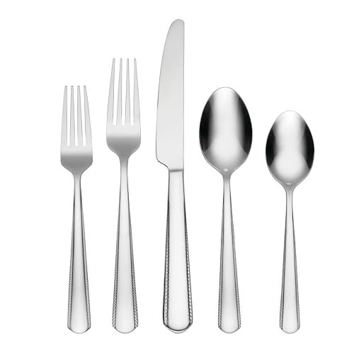 Oneida Gable 42 Piece Everyday Flatware, Service for 8 18/0 Stainless Steel, Silverware Set - Image 1