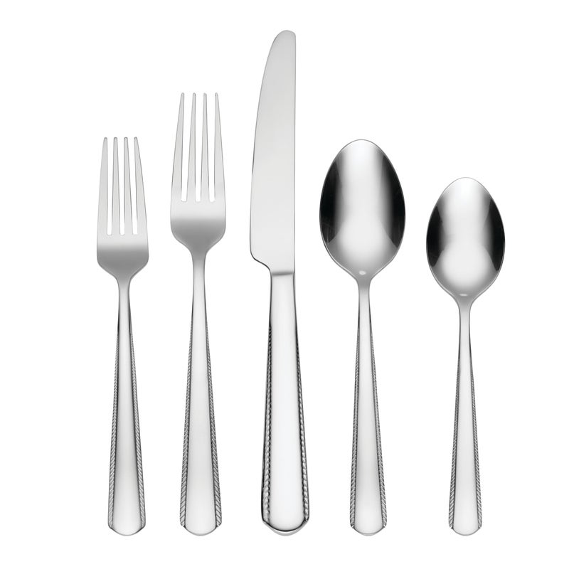 Oneida Gable 42 Piece Everyday Flatware, Service for 8 18/0 Stainless Steel, Silverware Set - Image 2