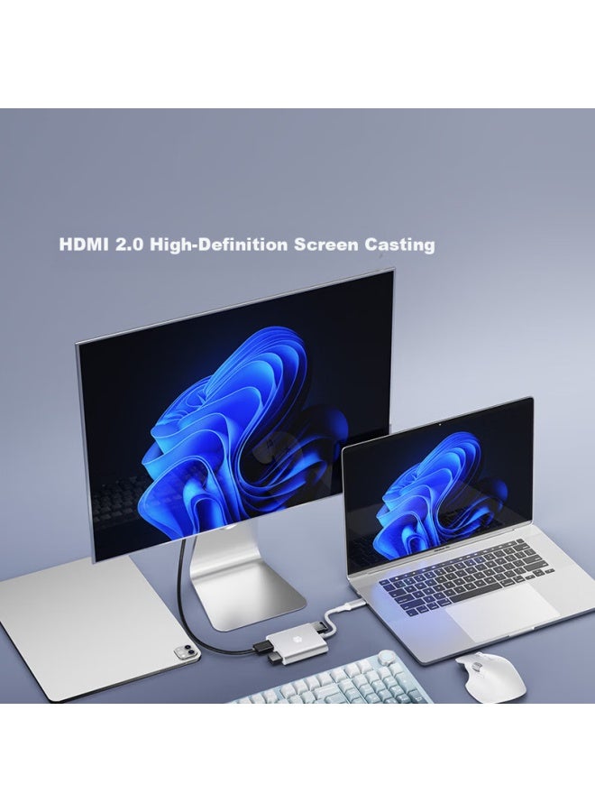 JD.com Jd Jingzao 4-in-1 Type-c Hub Hdmi Usb 3.0 Pd Adapter For Macbook Iphone Projector Usb-c Splitter Dock - Image 4