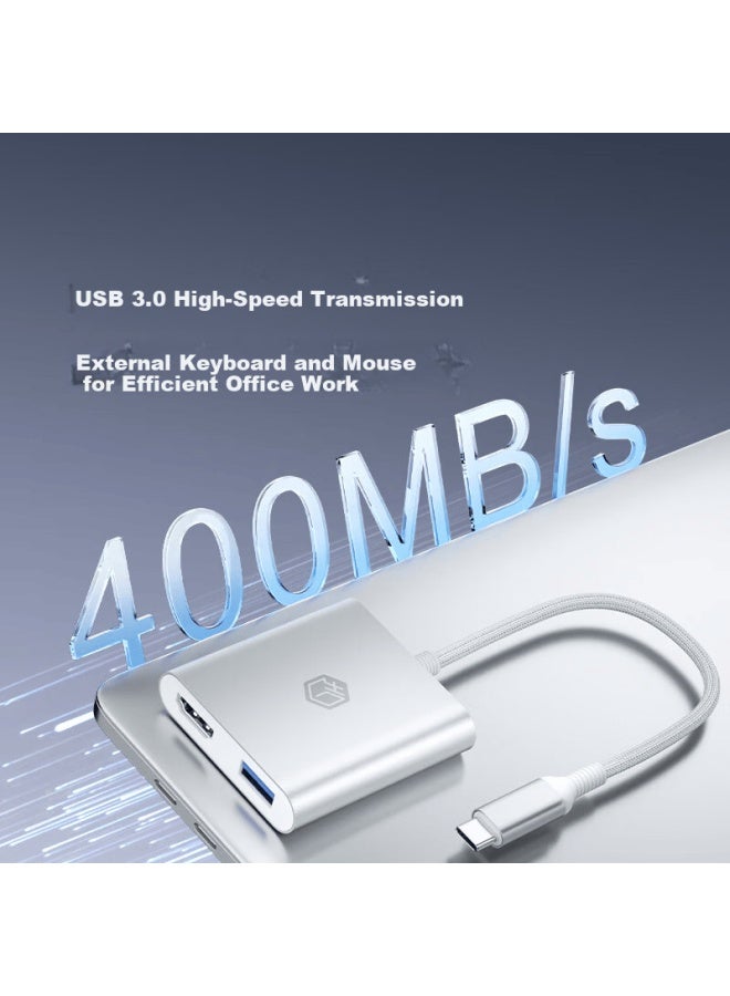 JD.com Jd Jingzao 4-in-1 Type-c Hub Hdmi Usb 3.0 Pd Adapter For Macbook Iphone Projector Usb-c Splitter Dock - Image 2