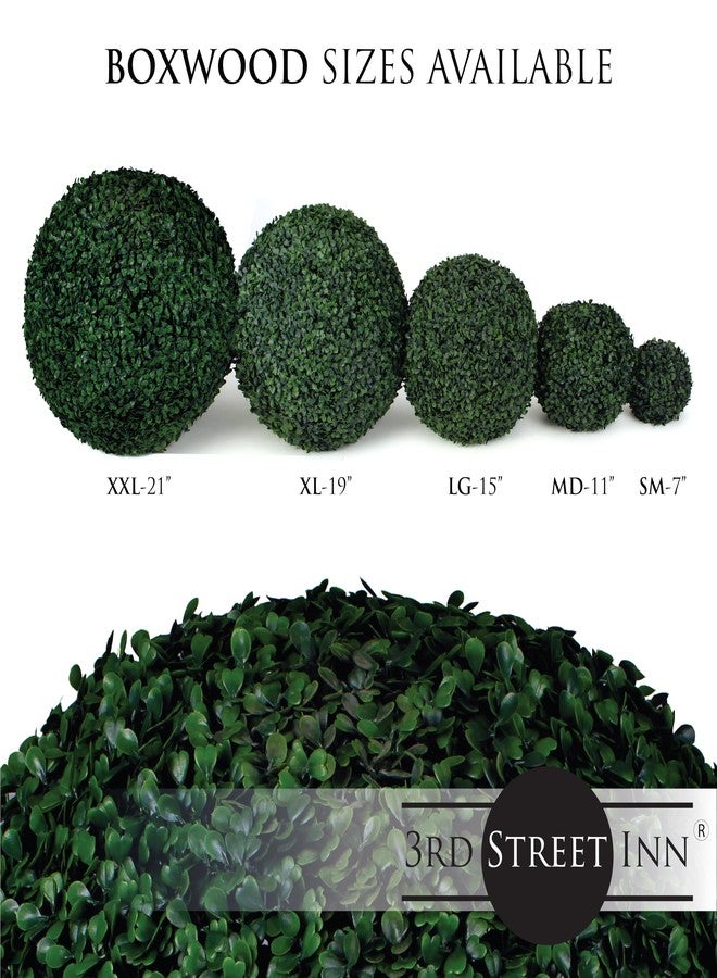 3rd Street Inn Large Boxwood Topiary Ball - Artificial Plant Set - Indoor/Outdoor Wedding Party Decor - Faux Foliage Garden Sphere - Tree and Bush Substitute (15") - Image 3