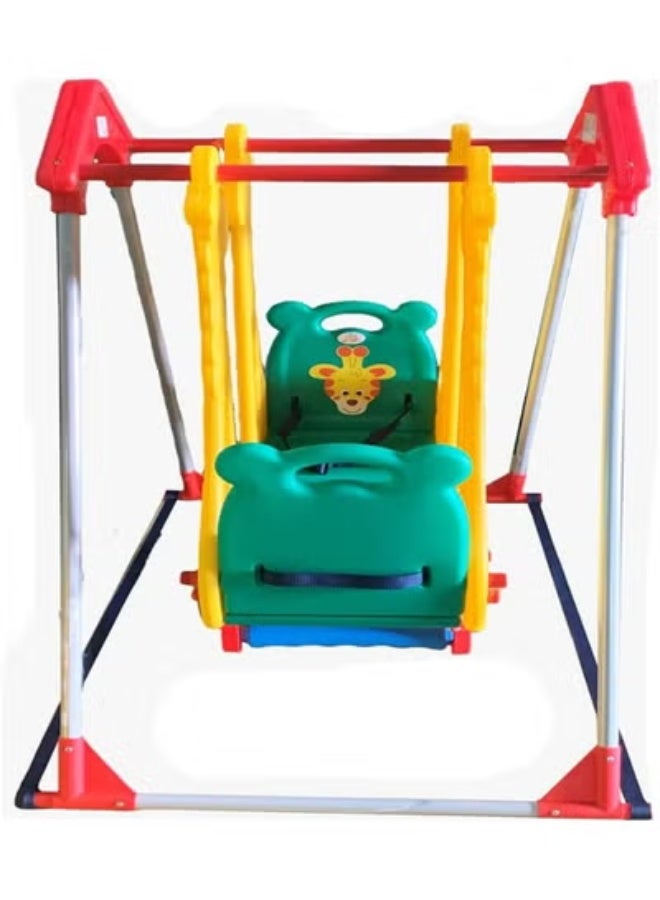 البدر مرجيحة مزدوجة للأطفال – أرجوحة خارجية متعددة الألوان، آمنة وممتعة، مناسبة للأولاد والبنات - Image 4