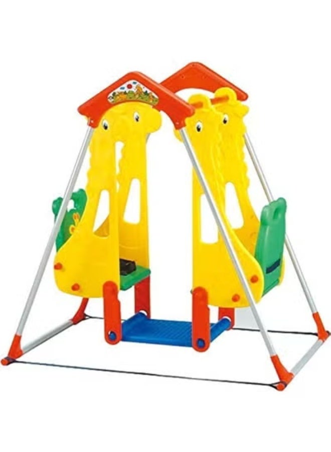 البدر مرجيحة مزدوجة للأطفال – أرجوحة خارجية متعددة الألوان، آمنة وممتعة، مناسبة للأولاد والبنات - Image 5