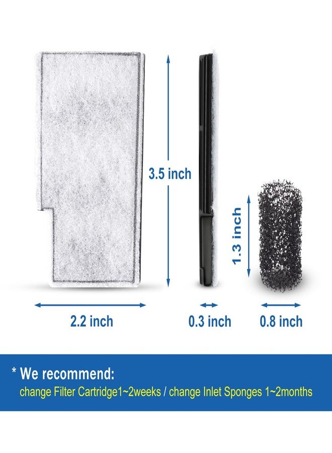 Novique NV-03 HOB Slim Aquarium Filter Cartridges (12 pcs) with Inlet Sponges (4 pcs) - Image 2