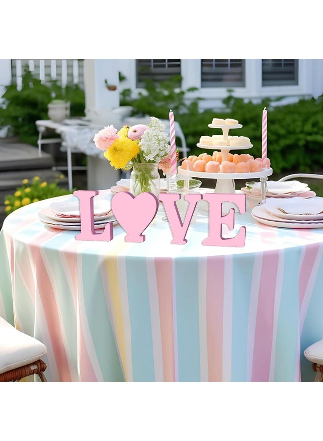 TPGP 6 Inch Pink Wood Letters for Wall Decor - Unfinished Decorative Standing Large Letter E for Craft Home Party Projects - Image 5