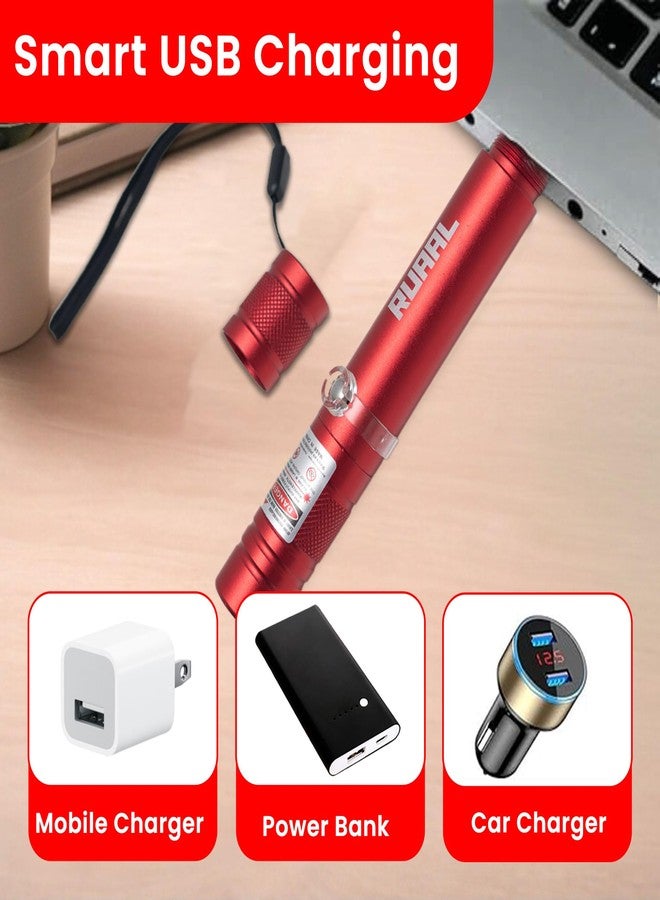 مؤشر ليزر أحمر عالي الطاقة من Ruaal | قلم ليزر ذكي قابل لإعادة الشحن عبر منفذ USB | شعاع ليزر قوي بعيد المدى يصل إلى 2500 متر | مؤشر ليزر للعروض التقديمية، ومراقبة النجوم، والاستخدام الخارجي - Image 4