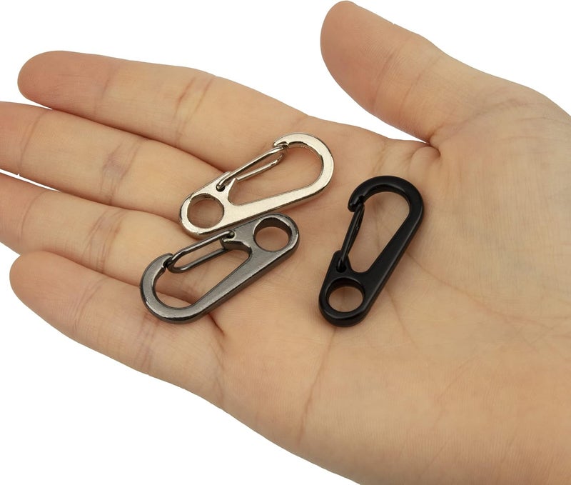 SWATOM Small Mini Carabiner Clip Tiny Spring Snap Hook Keychains Micro Carabiners for Paracord EDC Alloy Key Rings Outdoor Hiking Fishing Camping Backpack Accessories - Image 4