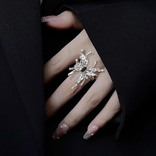 Drperfect 13 PCS Y2k Rings For Women Vintage Irregular Rings for Women Men Chunky Adjustable Rings Gothic Goth Open Moonstone Butterfly Star Pink Heart Cool Statement Ring Aesthetic Accessories Ring Set - Image 2