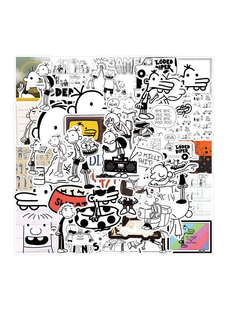 50-Piece diary of a wimpy kid Cute Vinyl Waterproof Sticker