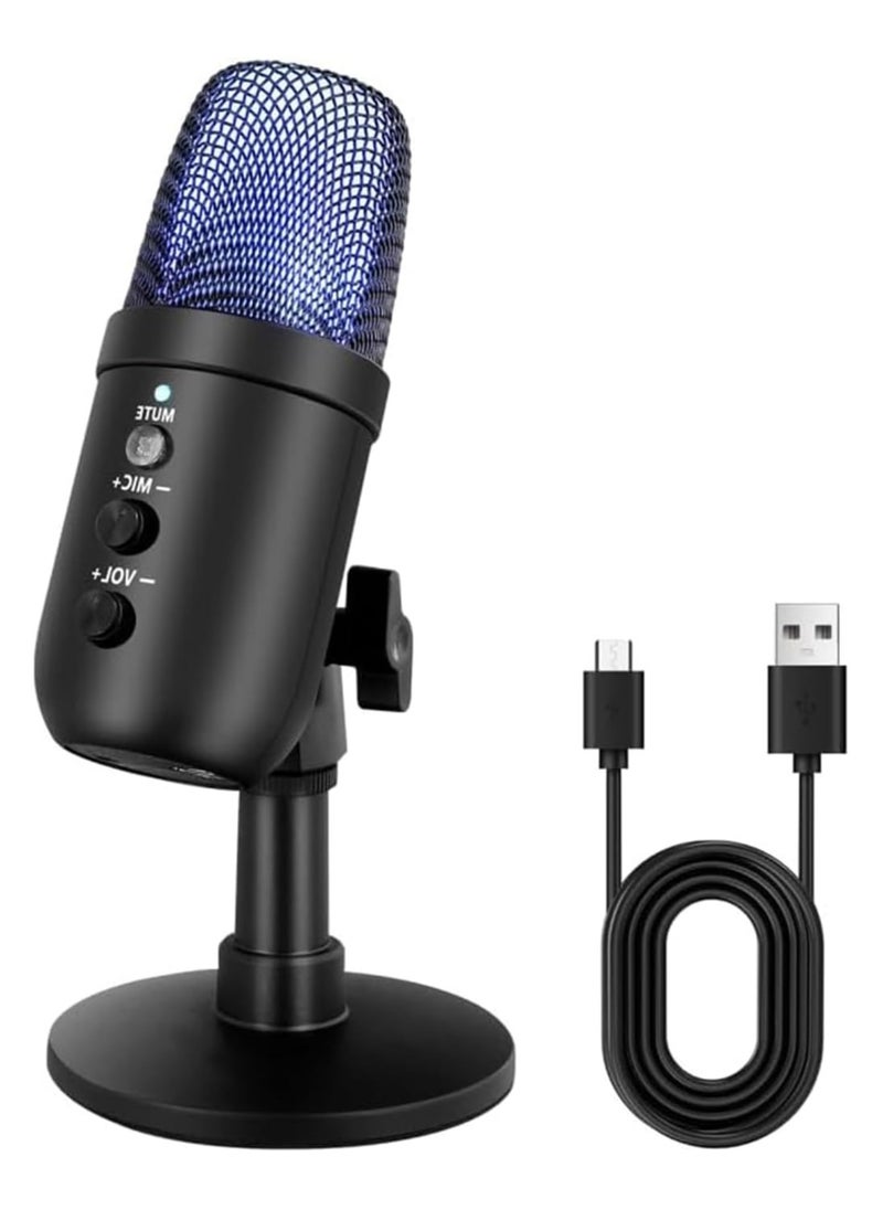 USB Gaming Microphone, Desktop Computer Mic with RGB Light,Noise Cancellation,Condenser Podcast Mic for Studio Recording,YouTube, Streaming, PC, Mac, PS4/5  - Image 1