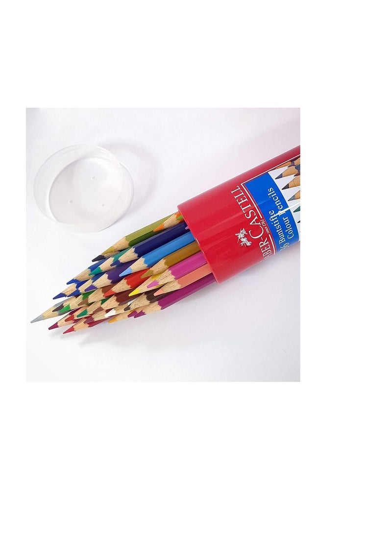 FABER-CASTELL - Faber Castell Classic Colour Pencils 36 Colour In A Round Metal Tin, Multicolor - Image 1