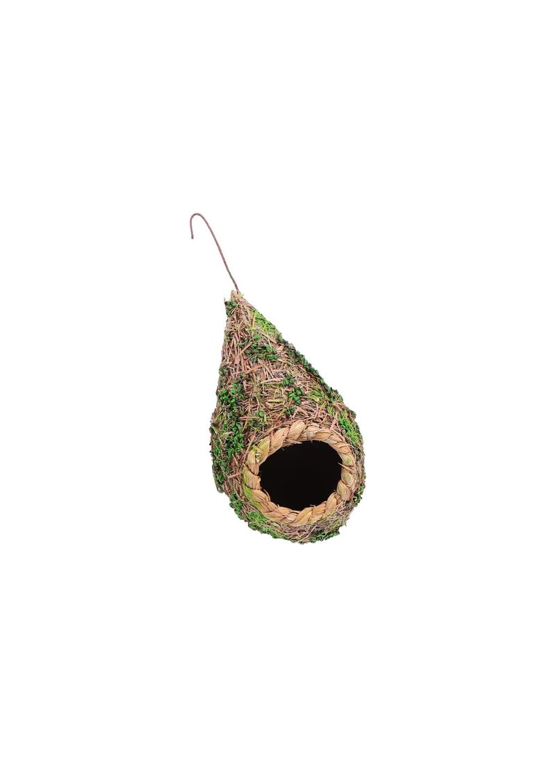 GGOOT Straw Bird Cage Nest: Handwoven Straw Bird House Birdhouse Grass Woven Hatching Breeding Cave Hanging Bird Huts Cozy Resting Breeding Place for Parrot Canary Finch Cockatiel - Image 1