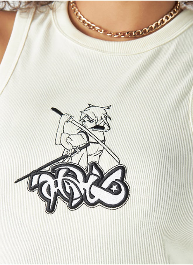 SP Characters - Anime Print  Crew Neck Tank Top - Image 1