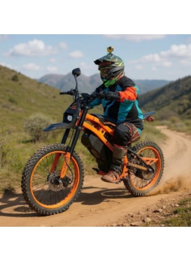 Kugoo Wish 02 Pro Electric Dirt Bike 2500W Powerful Motor, 70KM/H Max Speed 50,60KM Range Heavy Duty Frame Off Road Tires, Black Orange - Image 5