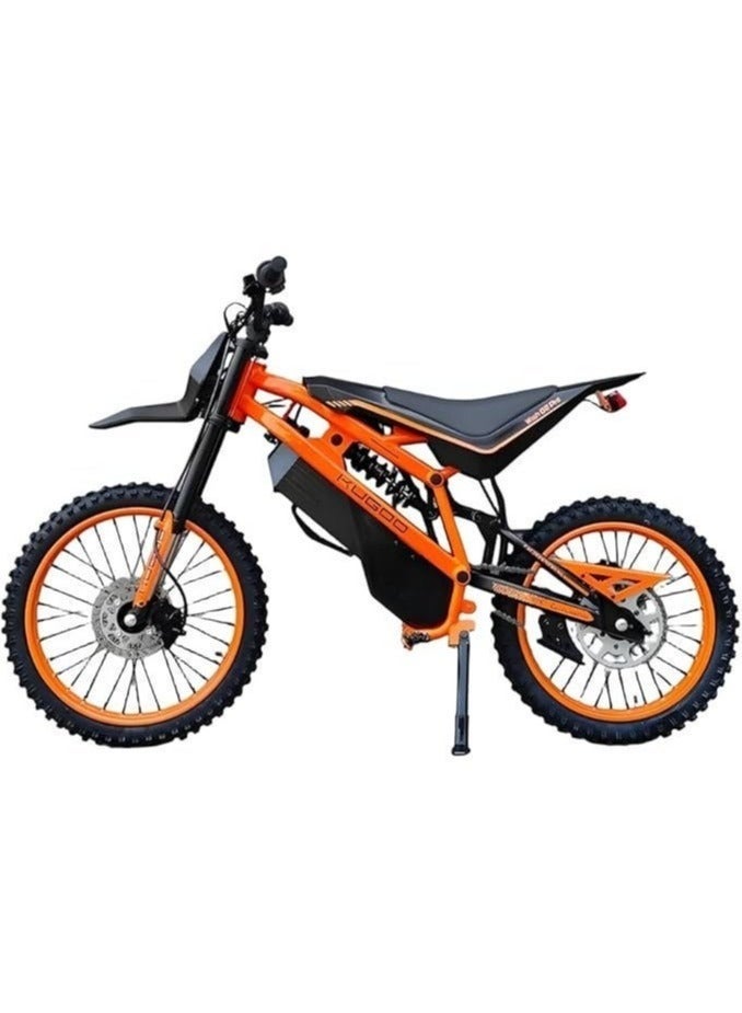 Kugoo Wish 02 Pro Electric Dirt Bike 2500W Powerful Motor, 70KM/H Max Speed 50,60KM Range Heavy Duty Frame Off Road Tires, Black Orange - Image 4