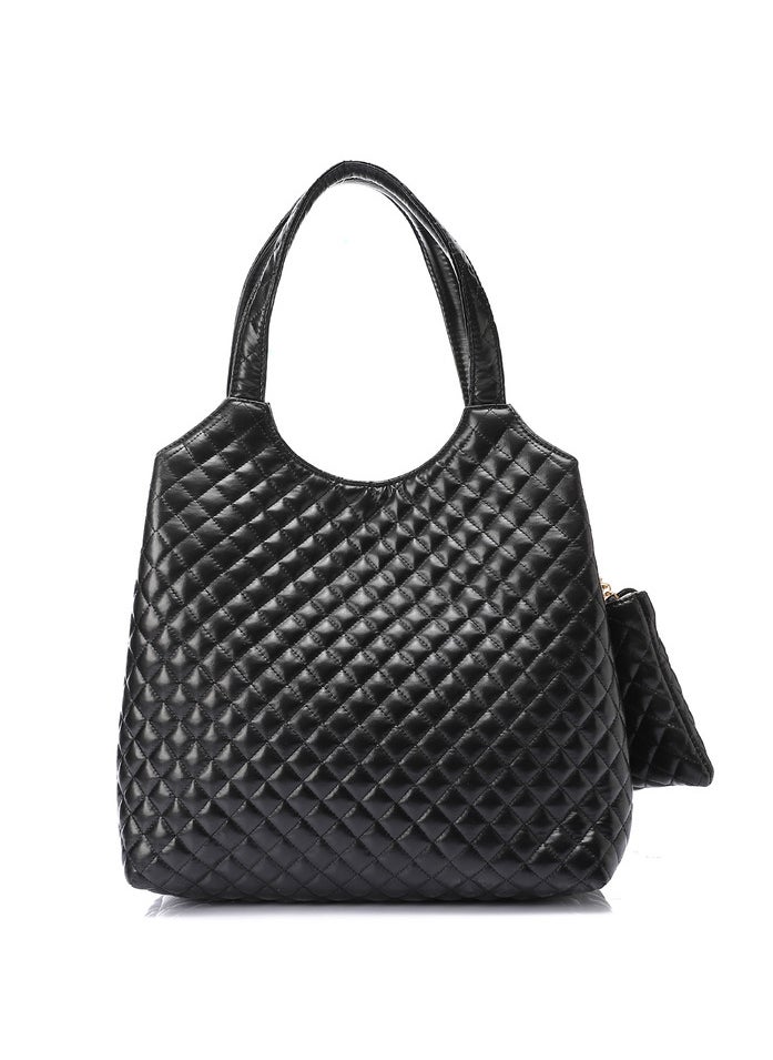 Mr.joe Mr Joe Black Quilted Tote Bag with Pouch -4124  - Image 4