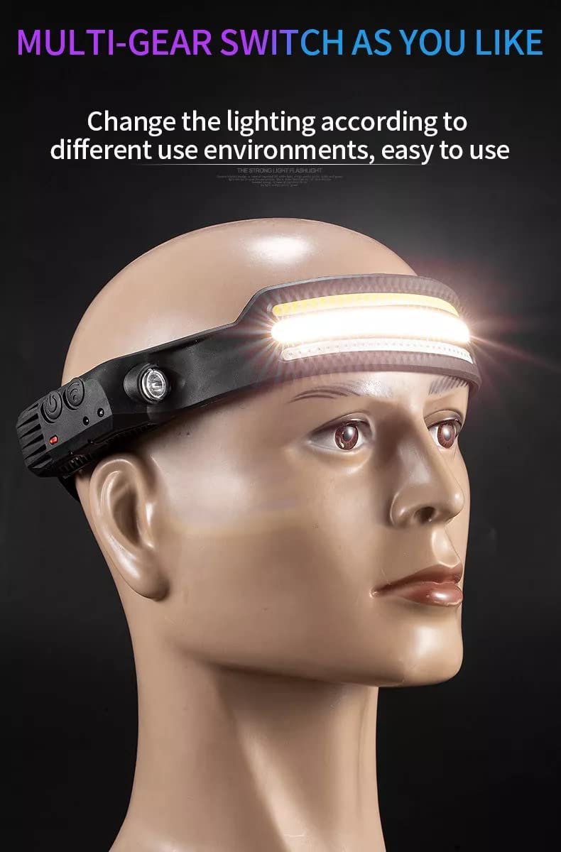 سينفيل مصباح عمل LED قابل لإعادة الشحن - مصباح أمامي مقاوم للماء وقابل للتعديل - فائق السطوع، يعمل بدون استخدام اليدين، مناسب لأعمال البناء والميكانيكا والتخييم والمشي لمسافات طويلة والجري الليلي وإصلاحات المنازل. - Image 4