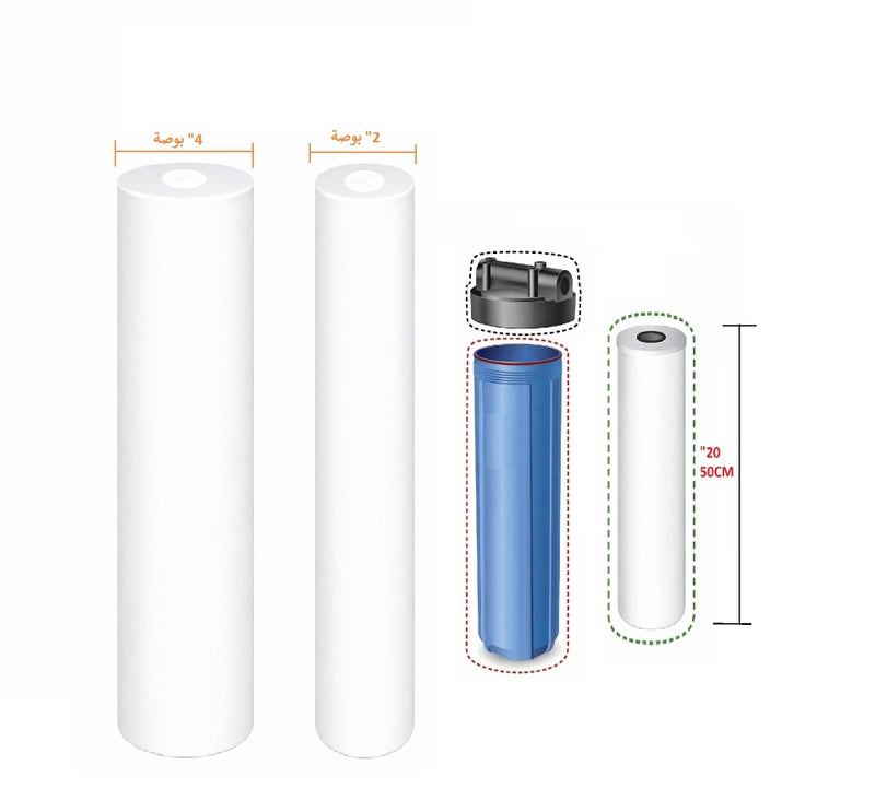 Jumbo Water Filters Replacement 20" (50cm) / شمعة فلتر جامبو طول 20 بوصة (50 سم) (2 Inches, Set of 1) - Image 1