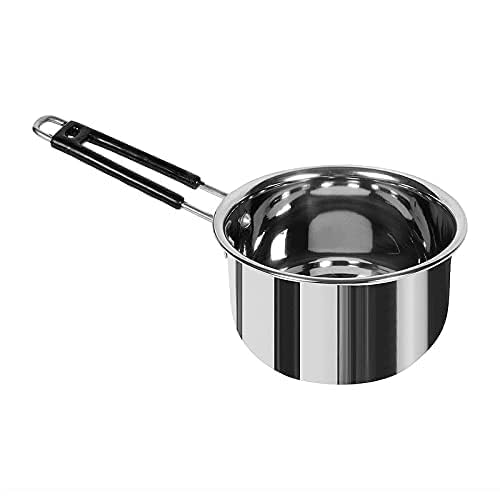 BPE Heavy Stainless Steel Bottom Tea Pot Pan, Tapeli, Patila, Sauce Pan with Handle for Kitchen (Stainless Steel, Flat Bottom, Set of 3) - Image 2