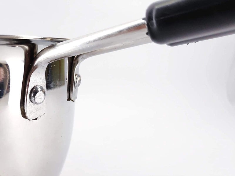 BPE Heavy Stainless Steel Bottom Tea Pot Pan, Tapeli, Patila, Sauce Pan with Handle for Kitchen (Stainless Steel, Flat Bottom, Set of 3) - Image 4