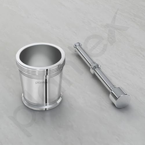 Plantex Mortar Pestle for Kitchen/Ginger Garlic Crusher/Imam Dasta/Spice Mixer/Khalbatta/Khal/okhli for Kitchen - Size 5(Dia: 9, H: 10 cm) - Image 4