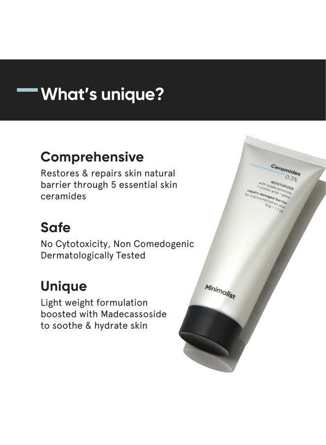 MINIMALIST جل كريم مرطب 0.3% سيراميد لإصلاح الحاجز؛ مرطب وجه خالي من الزيت لإصلاح البشرة الدهنية - Image 4