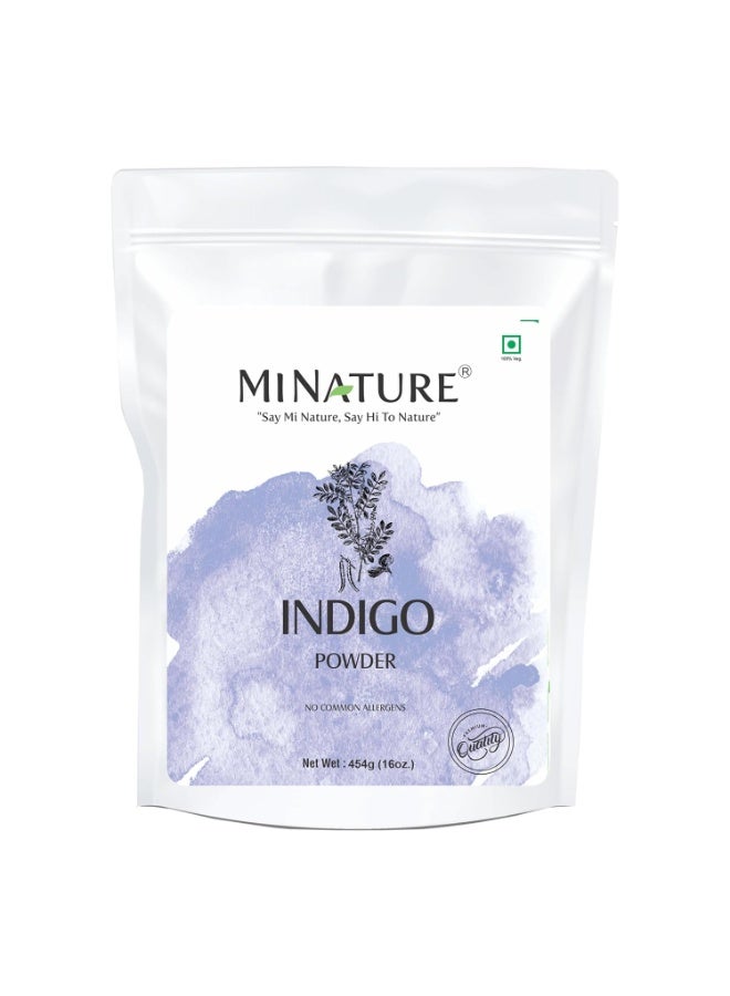 Mi Nature 100% Indigo Leaf Powder 454g (16oz) |Pure Herbal Tint for Rich Dark Hair Color |Natural Tinctoria Powder (Indigofera Tinctoria) - Image 1