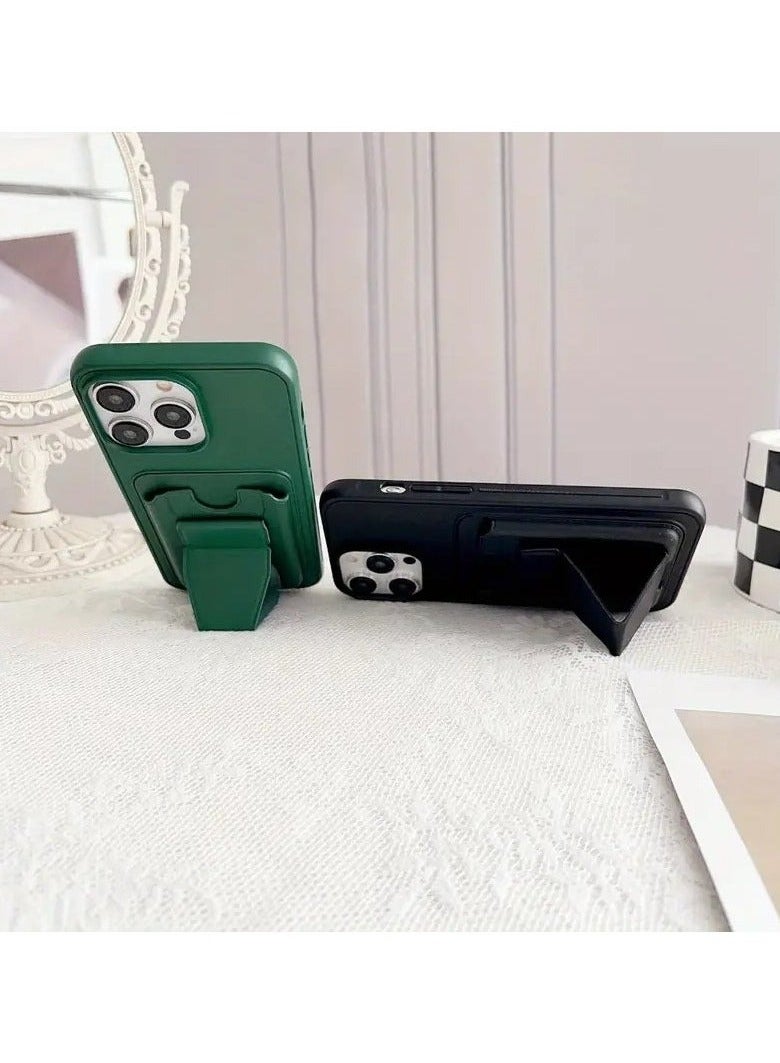 Leather back cover with card wallet Foldable Shockpoof Case compatible with Samsung Galaxy Note 10 Lite (Black)  - Image 3