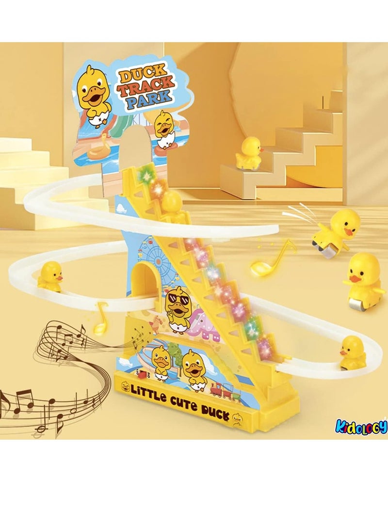 Kids Stair Climbing Track Game, Spinning Duck Design Toys for Toddlers Boys Girls (Track and 3 Ducks) - Image 2