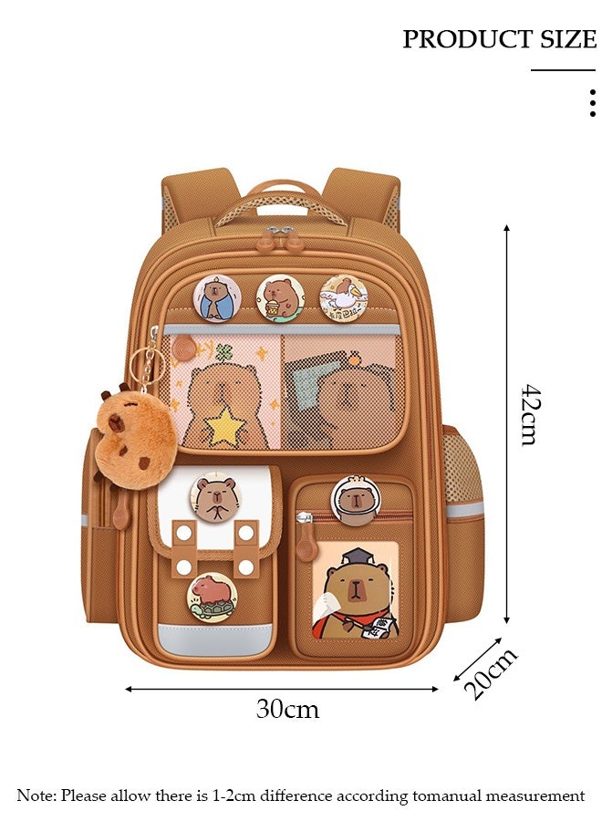 DUNISO حقيبة مدرسية للأطفال، حقيبة سعة كبيرة للفتيات والفتيان، حقيبة مدرسية خفيفة الوزن للفتيان المراهقين مع مقصورات وشريط عاكس، حقيبة مقاومة للماء للمدرسة الابتدائية - Image 2