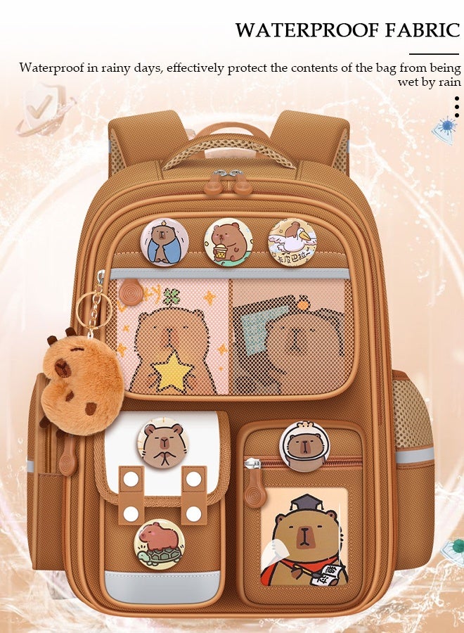 DUNISO حقيبة مدرسية للأطفال، حقيبة سعة كبيرة للفتيات والفتيان، حقيبة مدرسية خفيفة الوزن للفتيان المراهقين مع مقصورات وشريط عاكس، حقيبة مقاومة للماء للمدرسة الابتدائية - Image 4