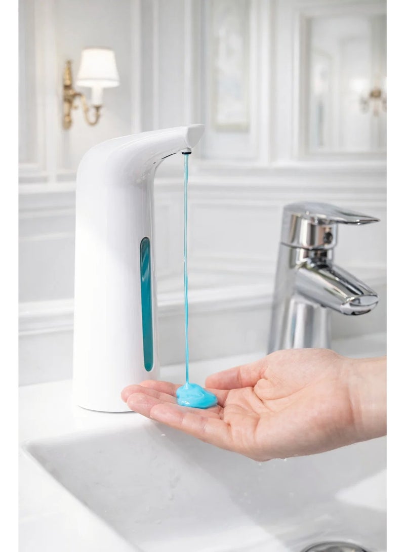 2K Automatic Soap Dispenser - Touchless Infrared Sensor White ABS Plastic 330ml, Battery Operated Easy to Use for Kitchen and Bathroom, Health Care Function. - Image 1