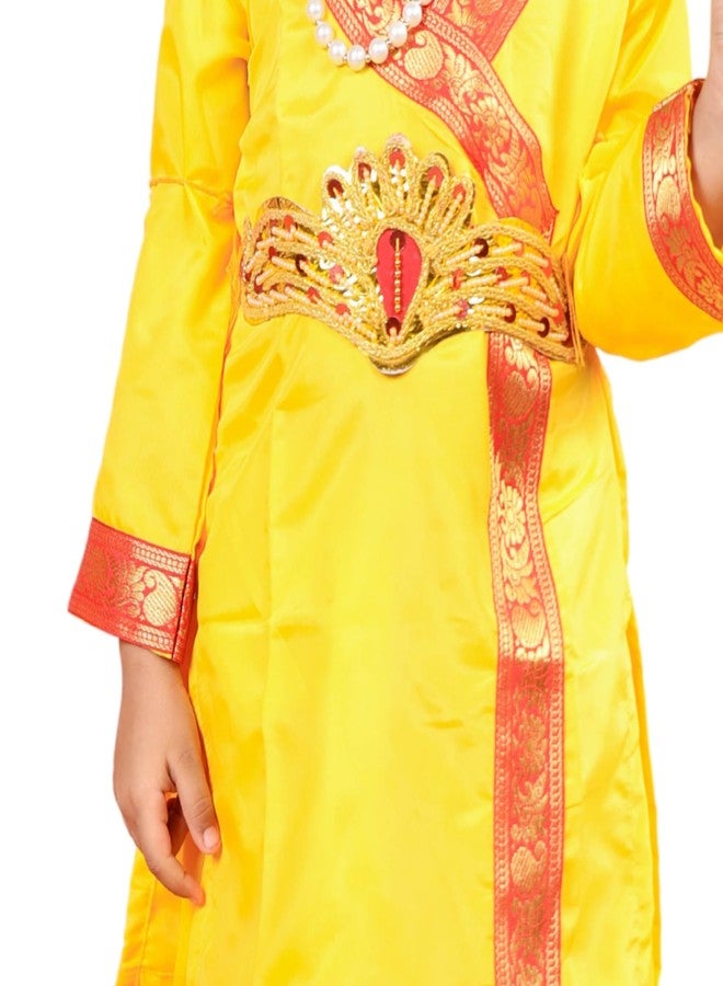 DESI ANDAAZ Krishna Dress for Boy Kids Set (Dhoti,Kurta,Mukut,Morpankh,Bansuri,Kamarband,Bajuband) Little Krishna Ji Kanha Janmasthmi Costume for Kids - Image 4