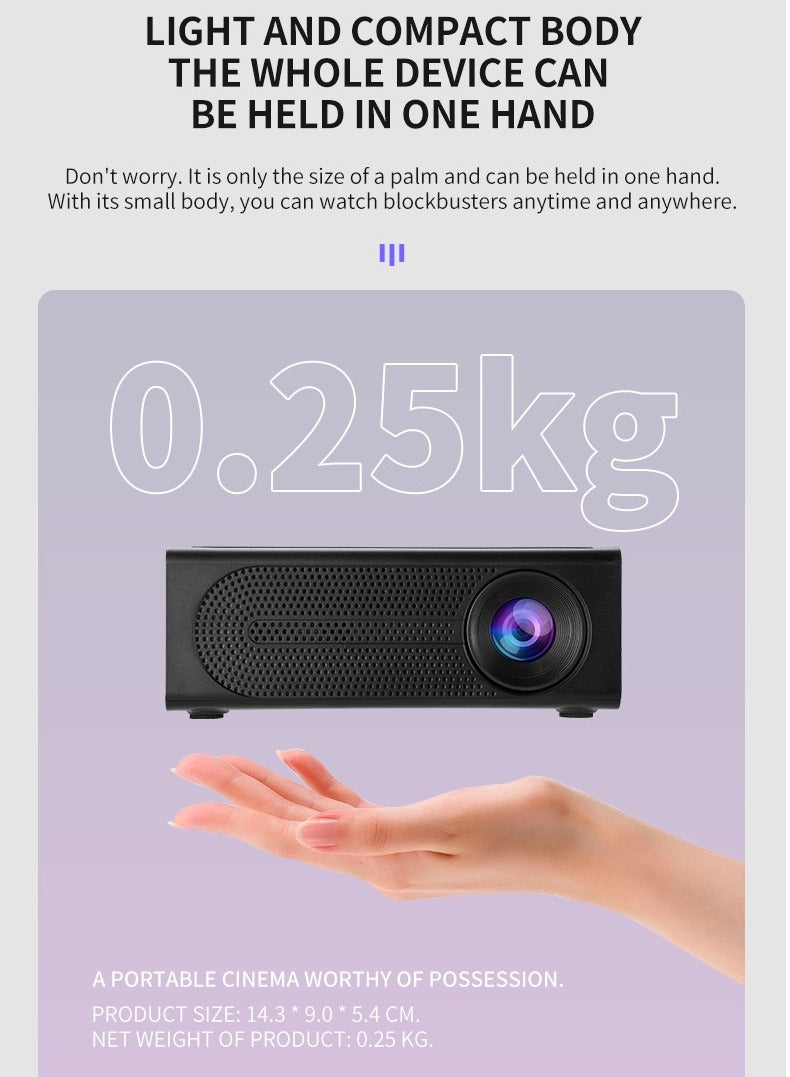 Portable projector home theater 1080p Android smart high-definition home wireless projector M200 projector - Image 3