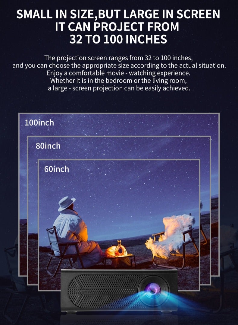 Portable projector home theater 1080p Android smart high-definition home wireless projector M200 projector - Image 5