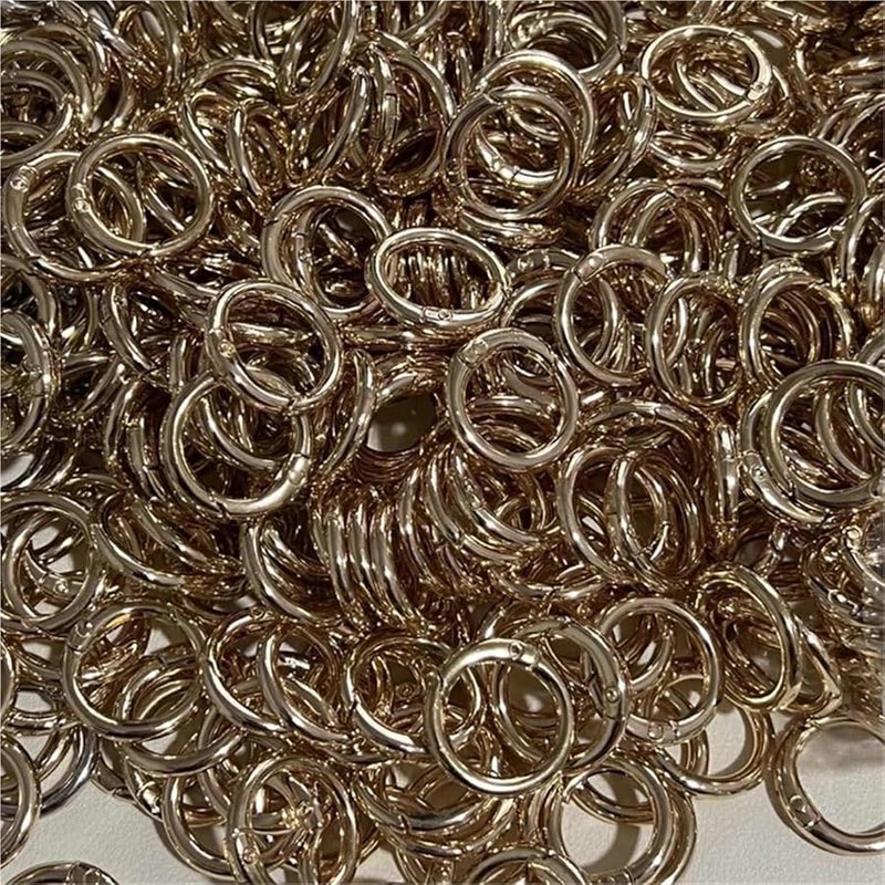 حلقات الربيع الفضية 26 مم 100 قطعة، مشابك معدنية قابلة للفتح موصل لسلسلة المفاتيح ومحفظة وحرف يدوية DIY - Image 4