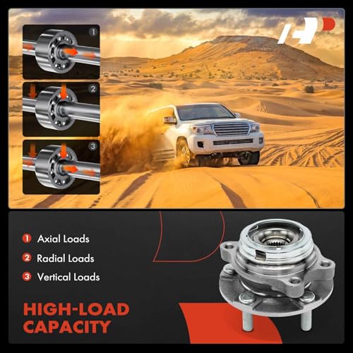 A-Premium مجموعة محامل العجلات الأمامية A-Premium مع محور 5-لوج متوافقة مع إنفينيتي - 2003-2023 - Q50، G37، QX50، Q60، M35، M37، M45، M56، QX70، Q70، Q70L، FX35، FX45، FX50، Q40 - Image 4