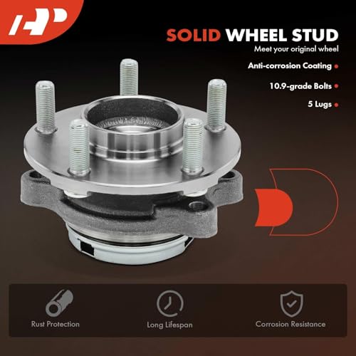 A-Premium مجموعة محامل العجلات الأمامية A-Premium مع محور 5-لوج متوافقة مع إنفينيتي - 2003-2023 - Q50، G37، QX50، Q60، M35، M37، M45، M56، QX70، Q70، Q70L، FX35، FX45، FX50، Q40 - Image 5