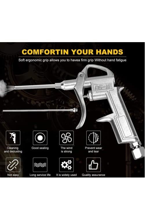 SHASALES SHASALES Industrial Air Blow Gun and 1 Steel Air Flow Extension Pneumatic Air Compressor Accessory Tool Dust Cleaning Air Blower Gun  - Image 2